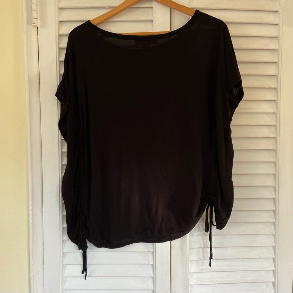 {Michael Kors} Black Drawstring Shirt - Medium - Picture 6 of 6